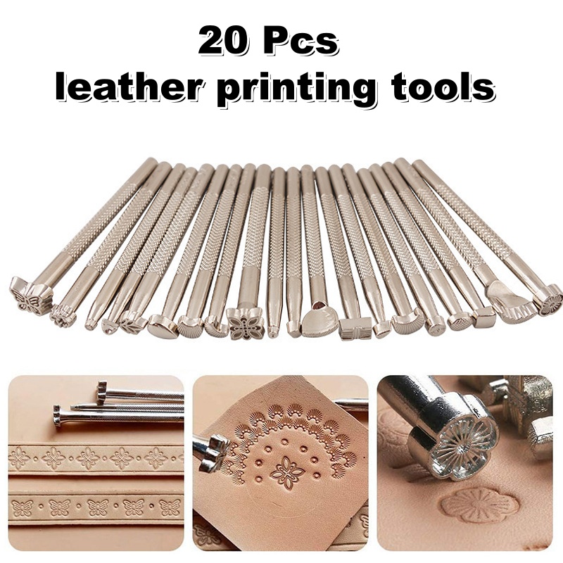 Leather Stamp Set - Set di 20 Utensili per Incisione
