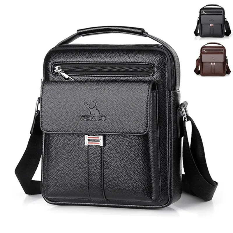 Leather Work Bag Men - Borsa a tracolla da uomo di