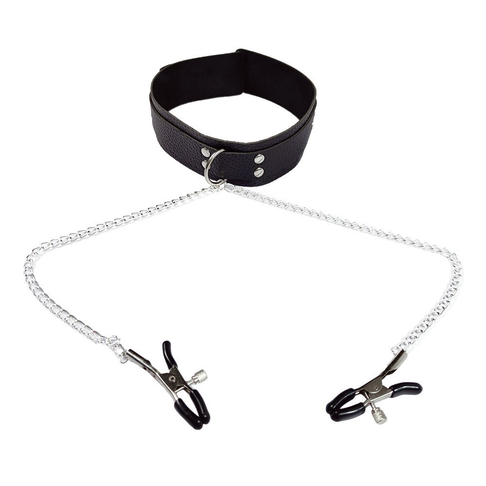 Leatherwork Clamp - Collare Choker in Pelle Punk per