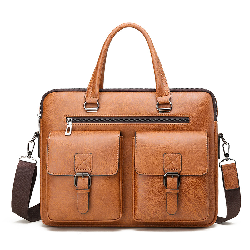 Leather Work Bag Men - Borsa da uomo d'affari di marca