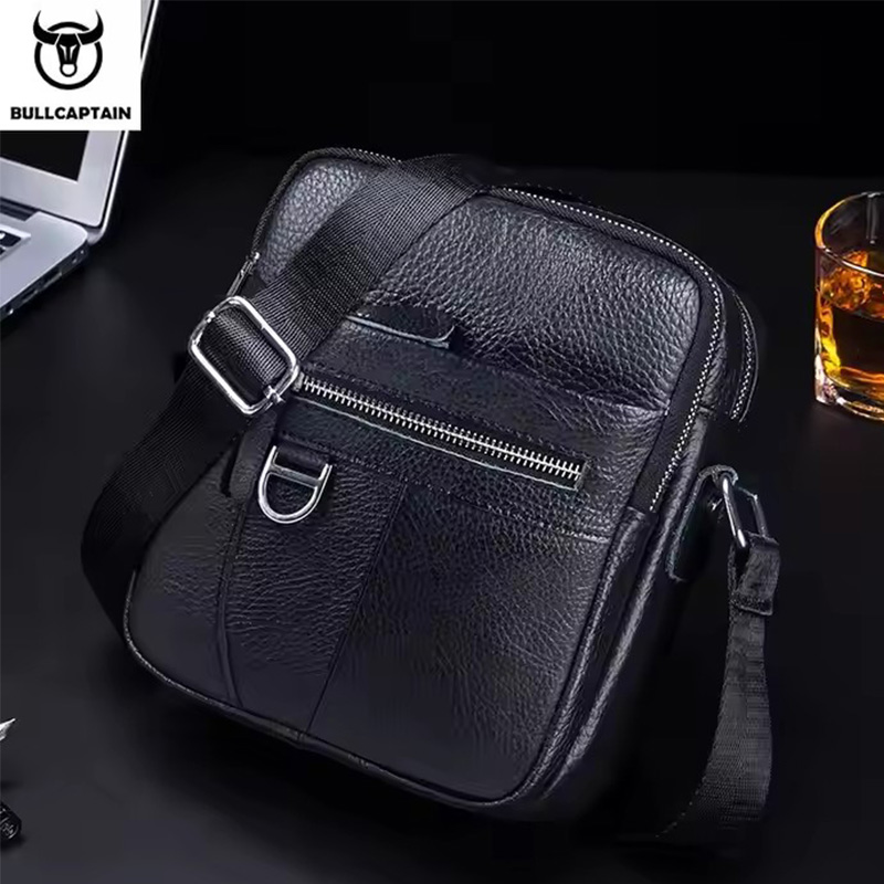 Leather Work Bag Men - BULLCAPTAIN Borsa a tracolla in pelle