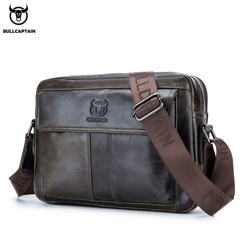 Leather Work Bag Men - BULLCAPTAIN Borsa a tracolla da uomo
