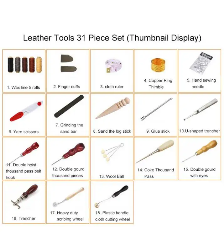 Leatherwork Hand Sewing Needles - Kit di strumenti professionali per cucire