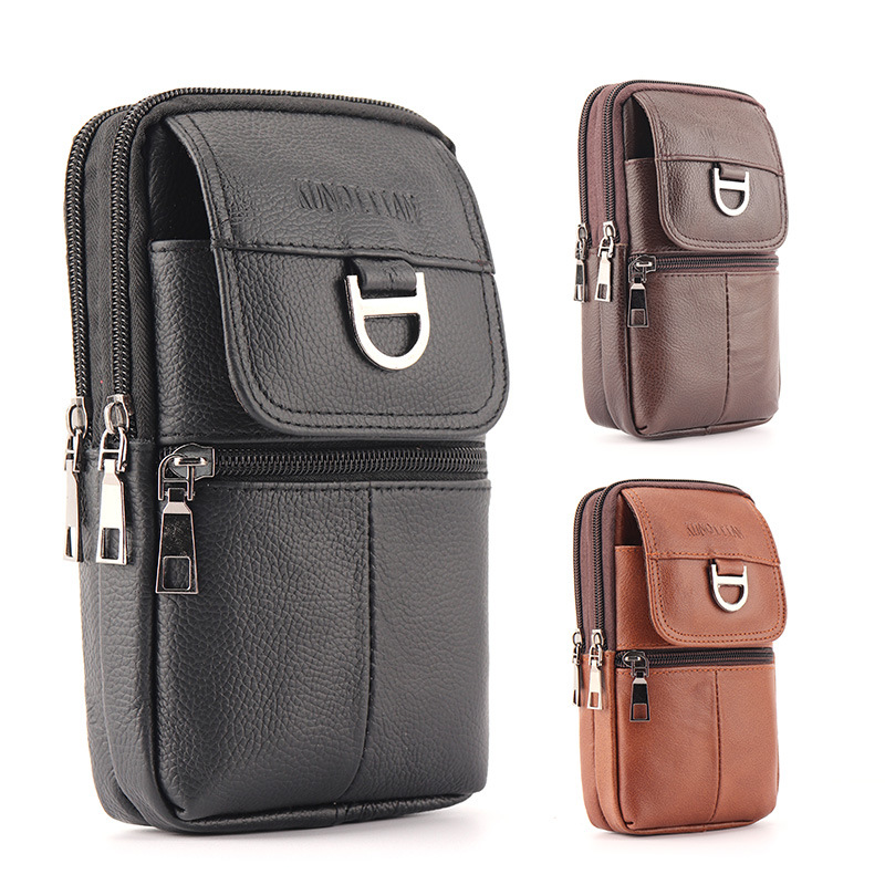 Leather Work Bag Men - Borsa da Cintura in Pelle da