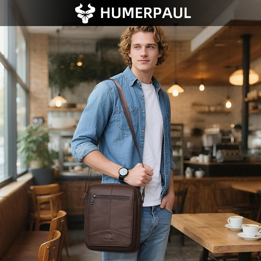 HUMERPAUL Borsa a tracolla da  - Leather Work Bag Men recensione e prezzo