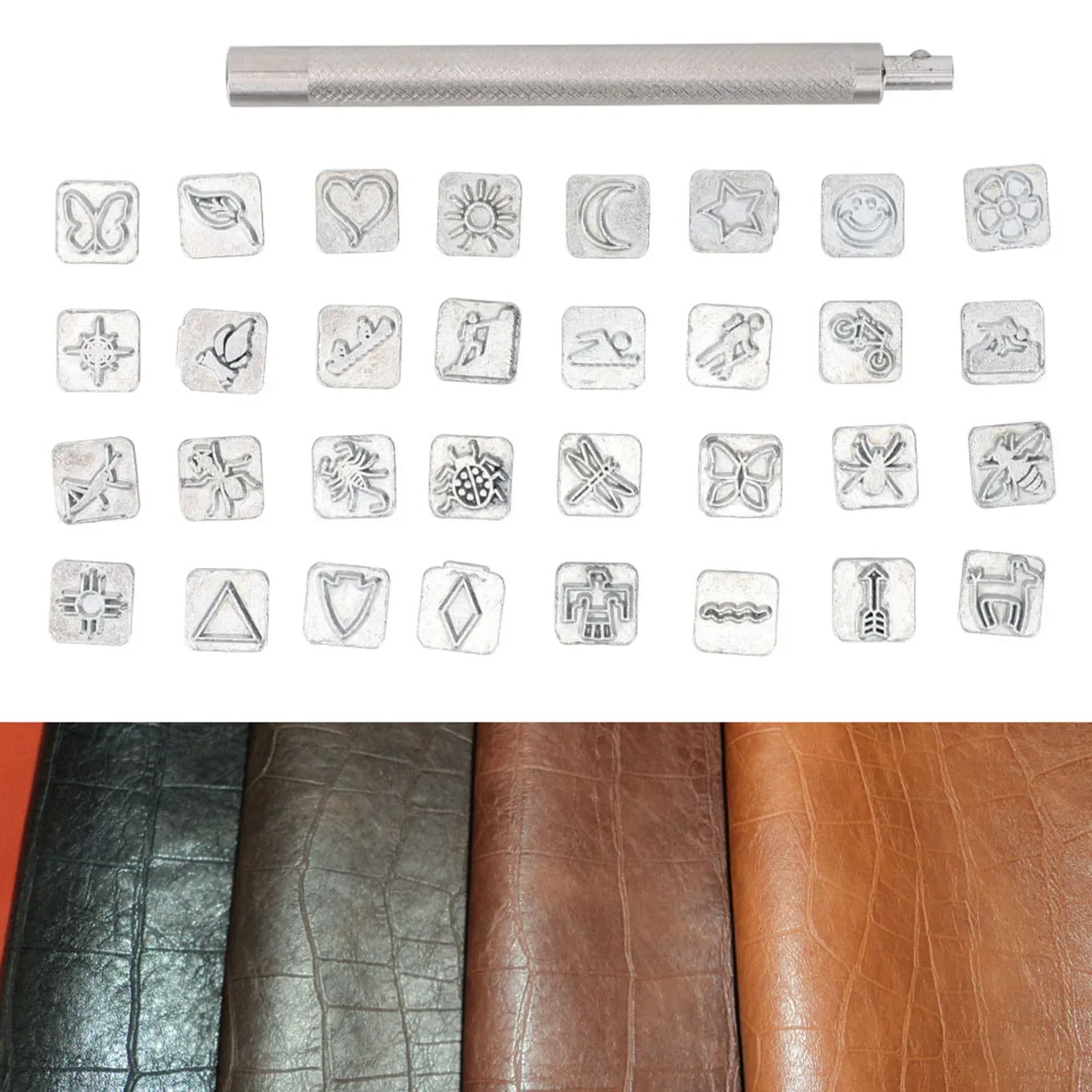 32PCS Cartoon Animal Plant Lea - Leather Stamp Set recensione e prezzo